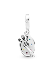 Artist's Palette Dangle Charm - Sterling silver