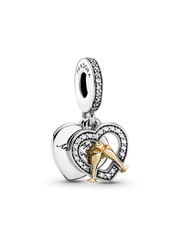 Two-tone Happy Anniversary Charm & Bracelet Set