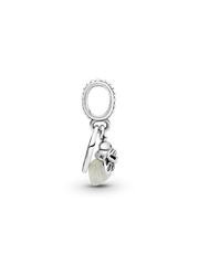 Glow-in-the-dark Firefly Dangle Charm - Sterling silver