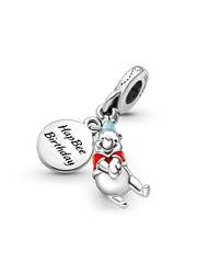 FINAL SALE - Disney Winnie the Pooh Birthday Dangle Charm - Sterling silver
