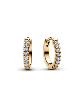 Pandora Era Lab-grown Diamond Hoop Earrings 14K Gold - 0.009 ct TW, 14k gold