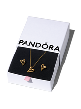 Golden Organic Heart Jewelry Gift Set - 14k gold plating