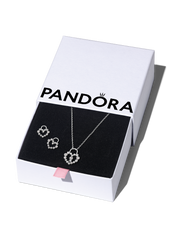 Sparkling Heart Padlock Jewelry Gift Set - Sterling silver