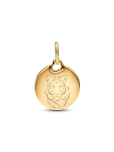 Tyla Signature Tyger Round Tag Dangle Charm - 14k gold plating