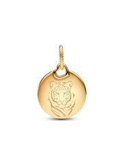 Tyla Signature Tyger Round Tag Dangle Charm - 14k gold plating