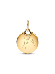 Tyla Signature Tyger Round Tag Dangle Charm - 14k gold plating