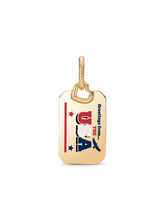 USA Postcard Dangle Charm - 14k gold plating