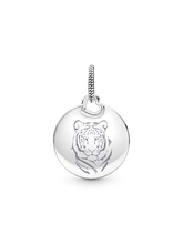 Tyla Signature Tyger Round Tag Dangle Charm - Sterling silver
