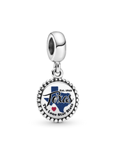 FINAL SALE - Texas State Map Dangle Charm - Sterling silver