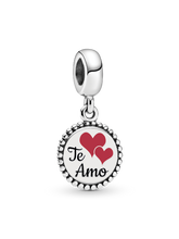 Te Amo Dangle Charm - Sterling silver