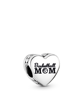Basketball Mom Heart Charm - Sterling silver