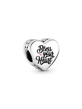 Bless Your Heart Charm - Sterling silver