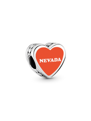Nevada Heart Charm - Sterling silver