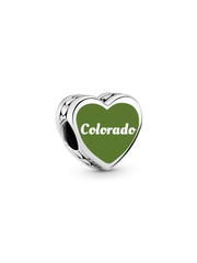 Colorado Heart Charm - Sterling silver