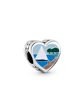 Connecticut Heart Charm - Sterling silver