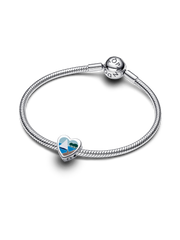 Connecticut Heart Charm - Sterling silver