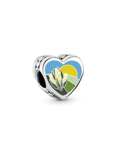 Iowa Heart Charm - Sterling silver