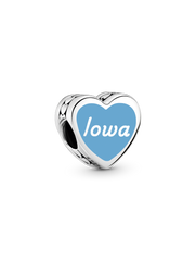Iowa Heart Charm - Sterling silver