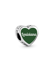 Louisiana Heart Charm - Sterling silver