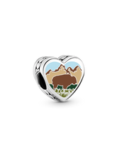 North Dakota Heart Charm - Sterling silver