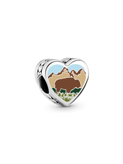 North Dakota Heart Charm - Sterling silver