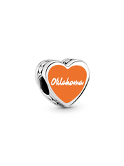 Oklahoma Heart Charm - Sterling silver