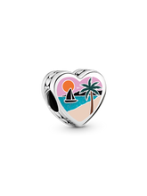 Puerto Rico Heart Charm - Sterling silver