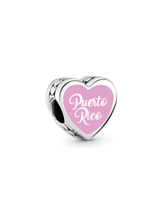 Puerto Rico Heart Charm - Sterling silver