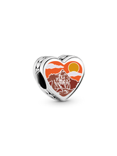 South Dakota Heart Charm - Sterling silver