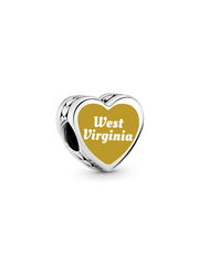 West Virginia Heart Charm - Sterling silver
