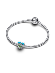 Wyoming Heart Charm - Sterling silver
