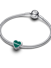 Washington State Scene Heart Charm - Sterling silver