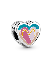 Beach Sandal Heart Charm - Sterling silver