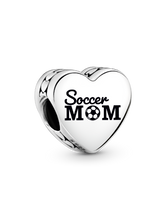 Soccer Mom Heart Charm - Sterling silver