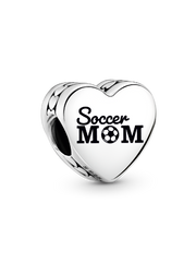 Soccer Mom Heart Charm - Sterling silver
