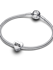 Football Mom Heart Charm - Sterling silver