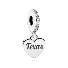Texas Flag Heart Dangle Charm