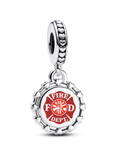 Firefighter Dangle Charm - Sterling silver