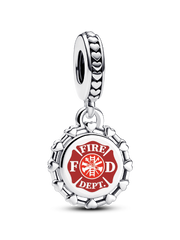 Firefighter Dangle Charm - Sterling silver