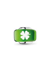Clover Murano Charm - Sterling silver