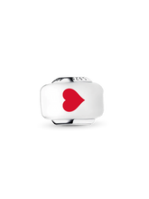 Hearts Murano Charm - Sterling silver