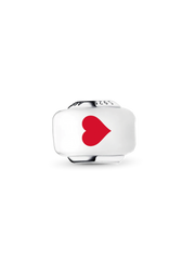 Hearts Murano Charm - Sterling silver