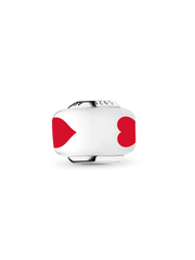 Hearts Murano Charm - Sterling silver