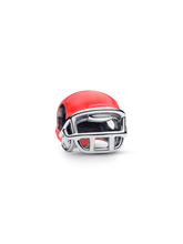 Red Football Helmet Charm - Sterling silver