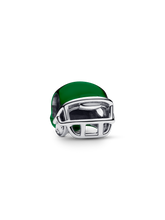 Green Football Helmet Charm - Sterling silver