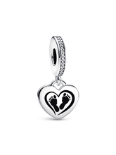 Footprint Dangle Charm - Sterling silver