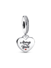 Always In My Heart Dangle Charm - Sterling silver