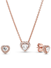 Elevated Heart Necklace & Earrings Set