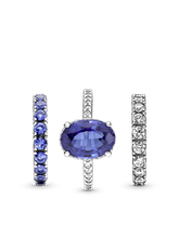 Sparkling Row Eternity Ring Set