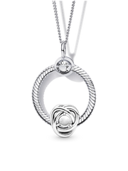 April Birthstone Eternity Circle O Pendant Set